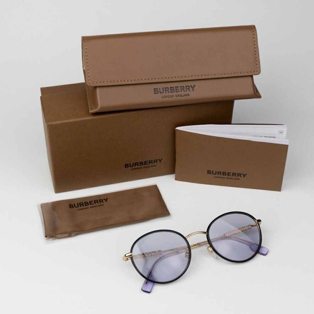 SALE! NEW Burberry BE3148D 10171A Black Lillac Oval Unisex Sunglasses BE 3148D - Picture 10 of 10